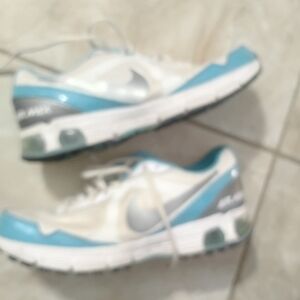 Womens Nike Air Max White and Blue Athletic Shoes